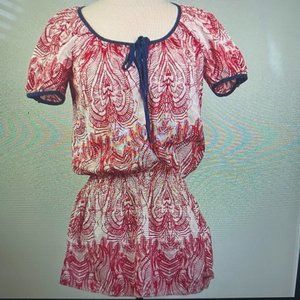 Esprit de Corp Red & White Paisley Dress Tunic in Size S